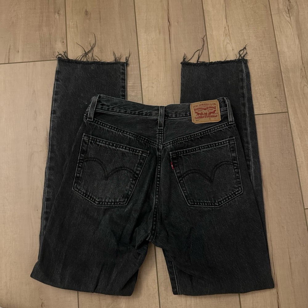 Black Levi's 501 straight leg jeans